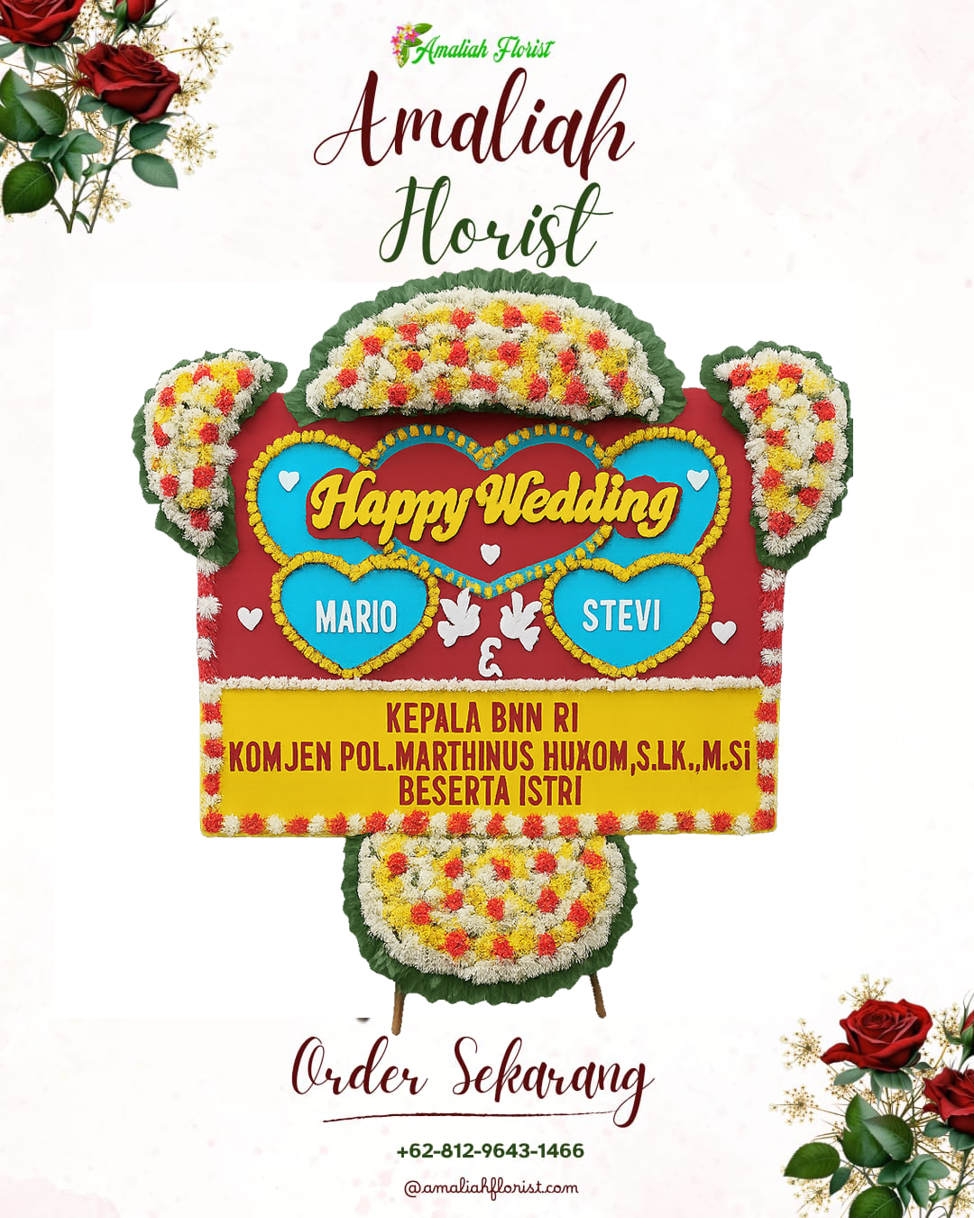 Papan Bunga Pernikahan Kasemen